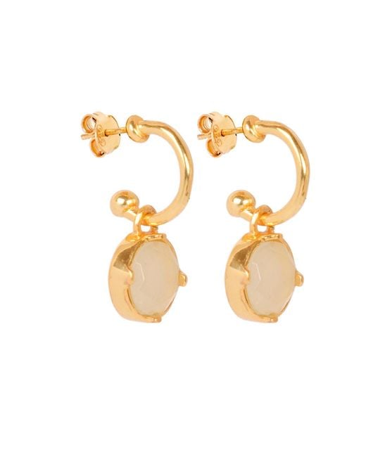 Lila Rasa Metallic Sparkling Crystal Hoop Earrings