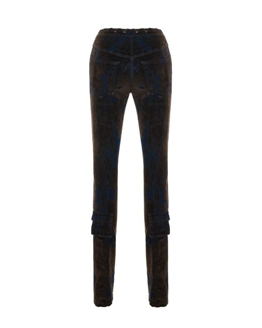 Maison sél Black Printed Denim Flare Jeans