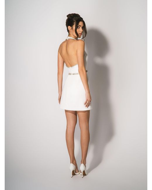 Tia Dorraine White Tender Love Crystal-Embellished Mini Dress