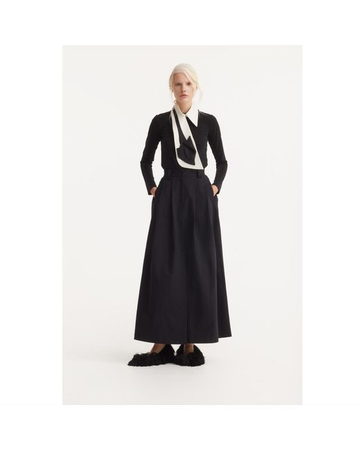 Julia Allert Black Detachable Shirt Collar With Sculptural Tie
