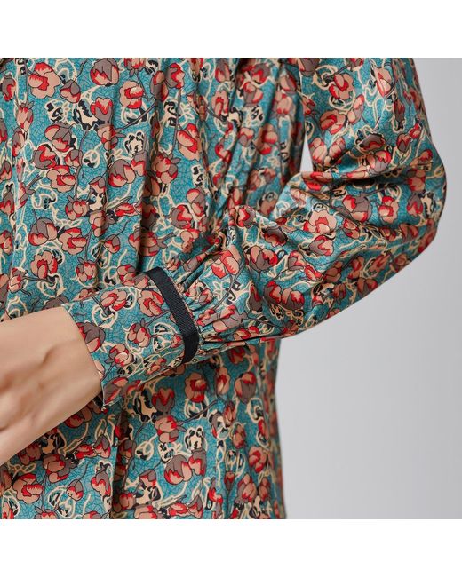 Smart and Joy Brown Ascot-Tie Flower Print Shirt