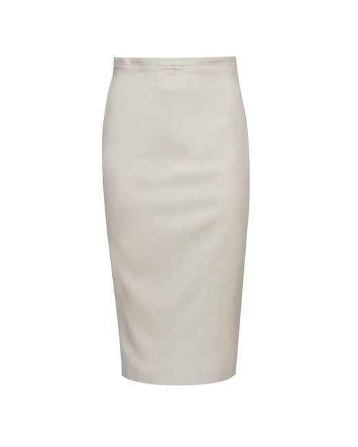 Conquista Gray Neutrals Fitted High-Waisted Pencil Skirt With A Narrow Waistband