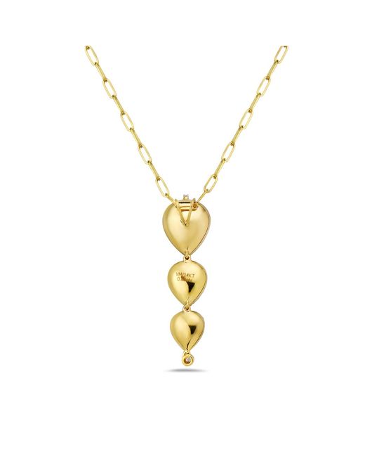 Artisan Metallic Solid Yellow Gold Natural White Gold Pearl Shape Pendant Necklace Handmade Jewelry