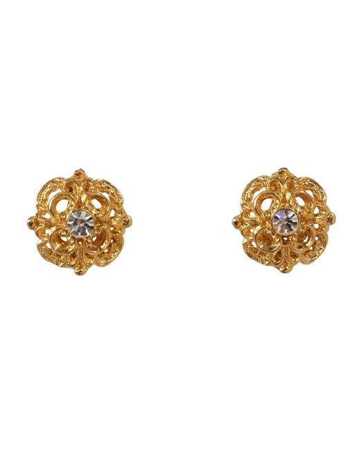 Caramel Vintage Jewellery Metallic Vintage Plated Janet Clip On Earrings