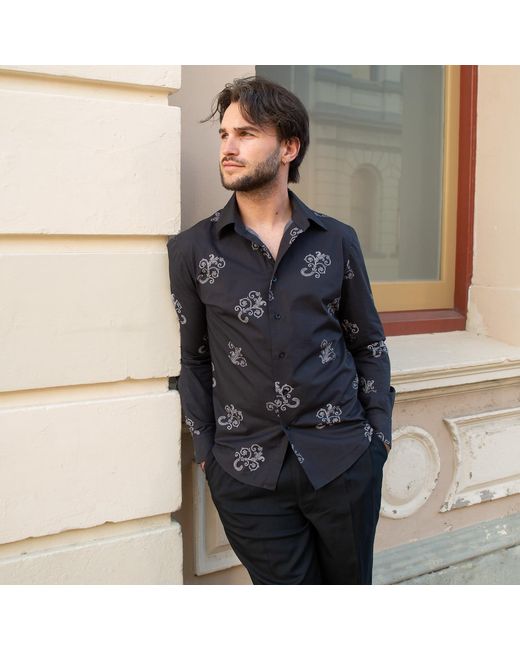 Maurice Saxe Blue Spanish Shirt for men