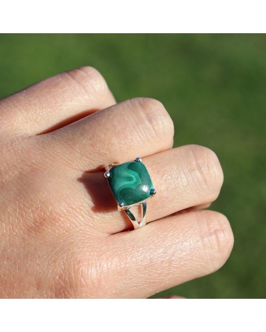 FV Jewellery Green La Stèle Malachite Square Ring