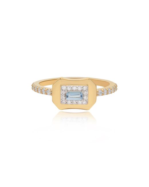 The Jewelz White Aqua Innes Signet Ring