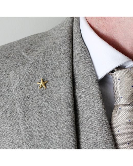 Lee Renee White Starfish Lapel Pin – for men