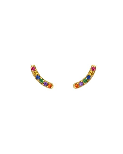 VicStoneNYC Fine Jewelry Metallic Shiny Cute Smile Earrings for men