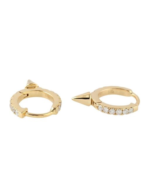 Artisan Metallic Diamond Spike Huggies Earrings