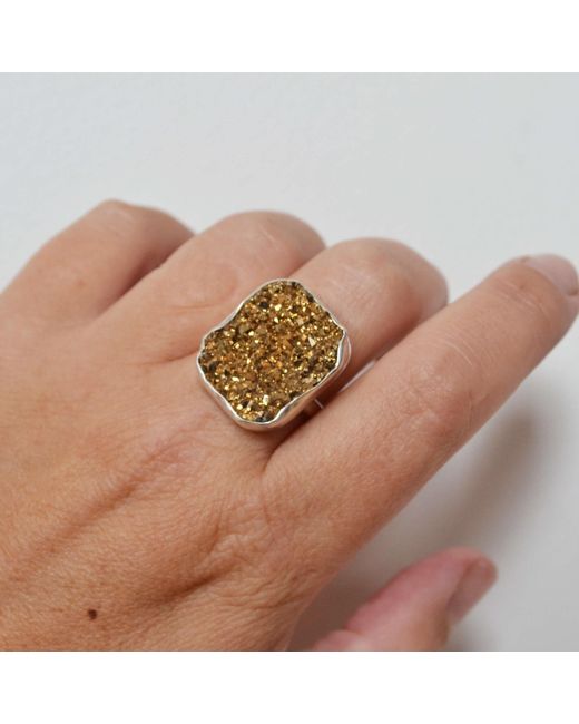 Glamrocks Jewelry Metallic Druzy Ring