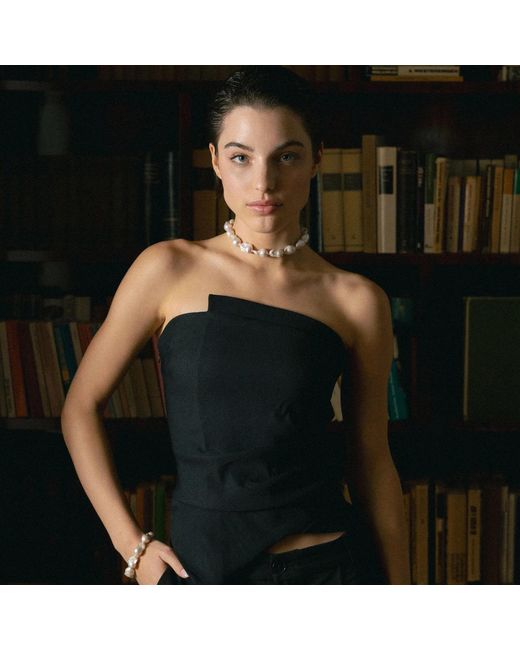 EVA REMENYI Metallic Baroque Pearl Choker