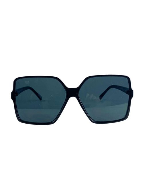Hortons England Blue Oversized Square Sunglasses