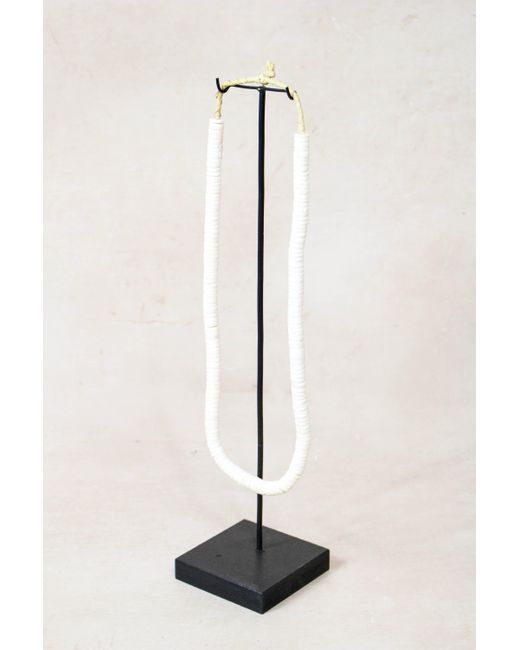 Botanical Boys White Handcrafted Ostrich Eggshell Heishi Necklace