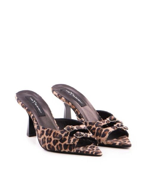 The 5Th Element Brown Myra Nude Leather Pointed Mules
