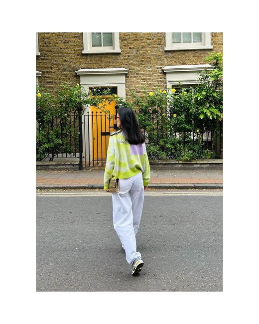 Essien & Emre Yellow Aves Merino Wool Colour Block Jumper Citrus