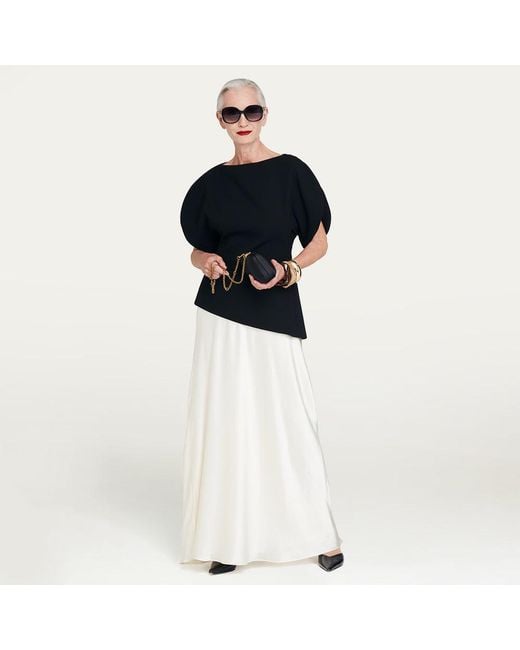 Lulu Guinness Black Satin Hayworth Clutch Bag
