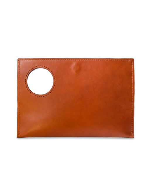 Designs by Elle Brown Circle Clutch Leather Bag