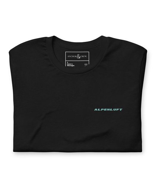 Anchor and Crew Black Higher Grounds Postmark Organic Cotton T-Shirt