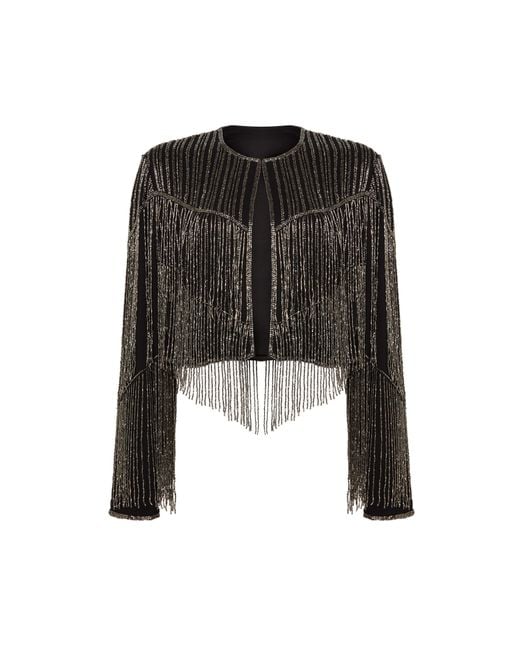 Rose & Nancy Black Scarlett Fringe Jacket