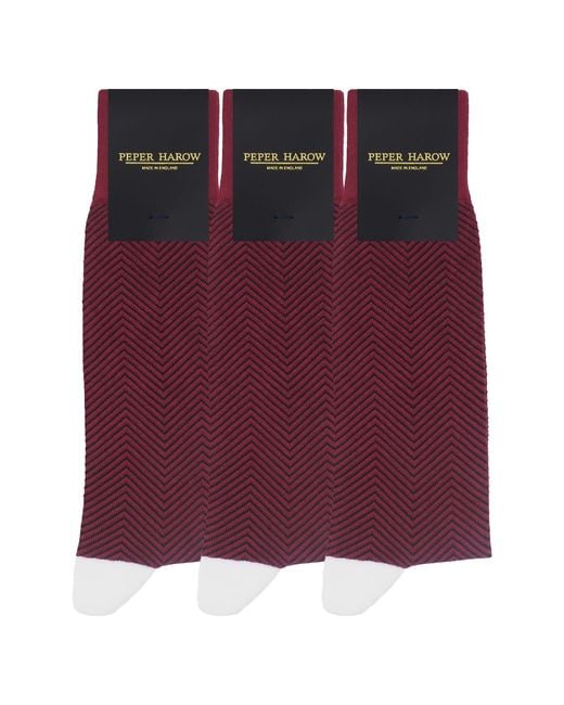 Peper Harow - Made in England Purple Groomsmen's Socks Bundle for men