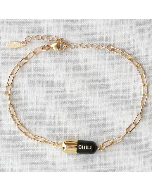 Kris Nations Multicolor Chill Pill Enamel Bracelet Gold Filled & Black Enamel