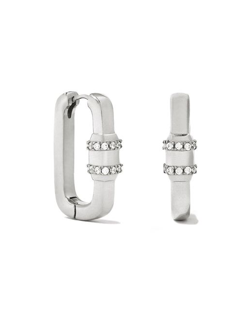 Bermuda Watch Company White Maivelle Rowan Carabiner Huggie Earrings