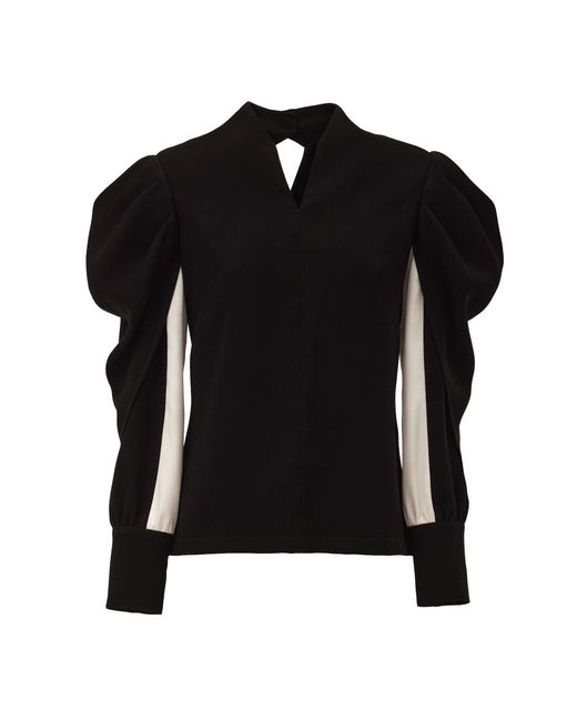 Julia Allert Black Party Minimalist Long Sleeve Top