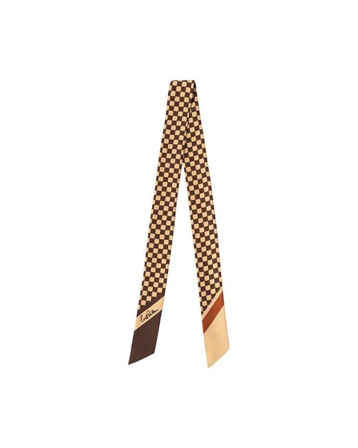 Lost Pattern Metallic Checkerboard Twilly Scarf