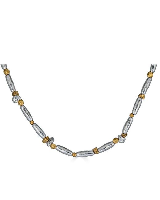 Loni Paul Jewelry Metallic Mixed Metal Organic Bead Necklace