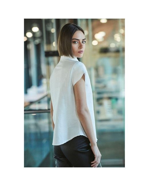 The Extreme Collection White Henrietta Petal Front Drawstring Shirt