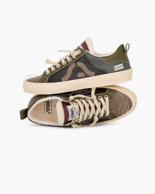 Springa | Unique Vulcanized Sneakers Italian Handmade Black Wavy Leather Embroidery Sneakers for men