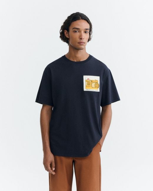 Thinking Mu Blue Straw Camp Aaron T-Shirt for men