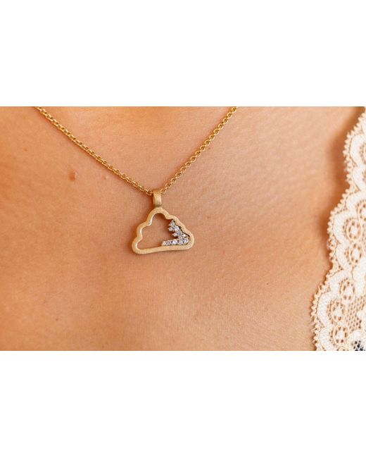Claire Hill Designs Metallic Sparkly Cloud Charm Necklace