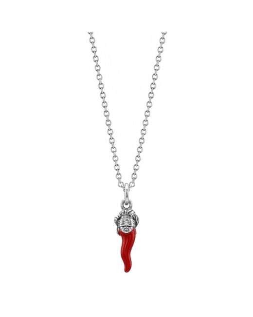 Unaloe Metallic Sterling See No Evil Italian Horn Pendant Necklace