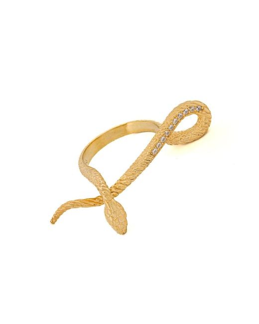 Ebru Jewelry Metallic Mythology Snake Vermeil & Diamond Design Ring