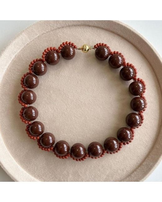 Eyeconic by Samar Ajram Red Vivian Maxi Beaded Necklace