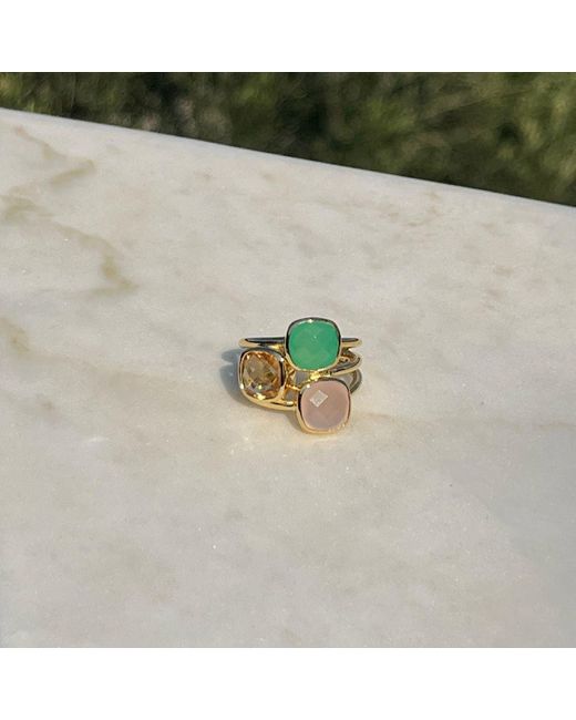 Auree Jewellery Blue Brooklyn Aqua Chalcedony Vermeil Ring