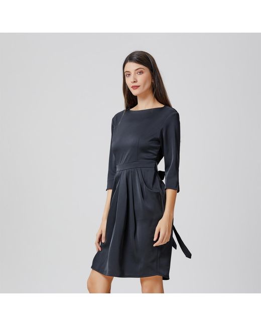 Smart and Joy Black Pegged Dress With Pleats