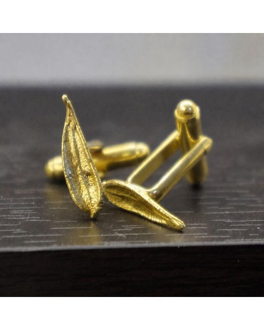 Mother Nature Jewelry Metallic Leaf Cufflinks, Suit Accessories for men