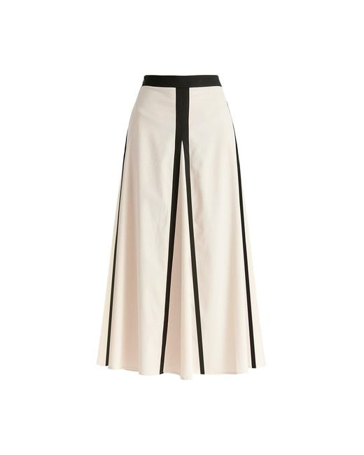 Paisie Natural Contrast Trim Maxi Skirt