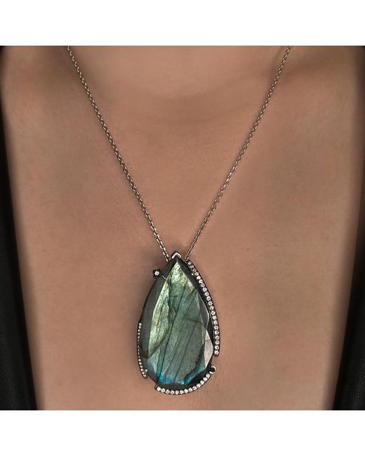 SALLY SKOUFIS Blue Surrender Necklace With Natural Diamond & Labradorite