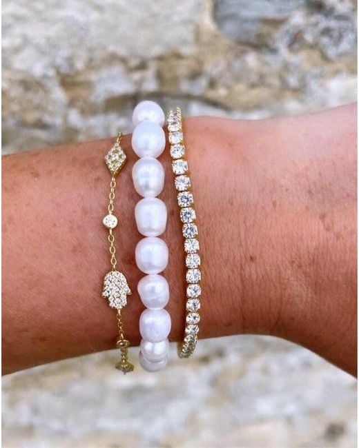 Crystals and Co Metallic Tennis Bracelet
