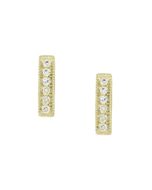 KAMARIA Metallic Mini Diamond Bar Stud Earrings