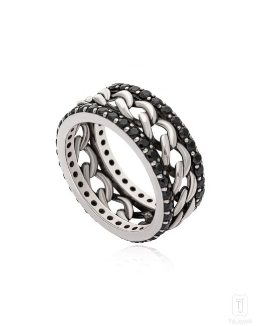 The Jewelz White Nexus Curb Band Ring for men