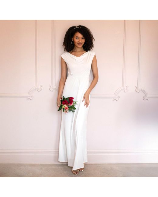 Alie Street London White Cruise Cowl Neck Wedding Dress
