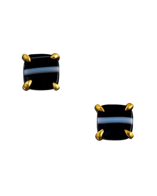 Heather Hawkins Jewelry Black Little Agate Studs