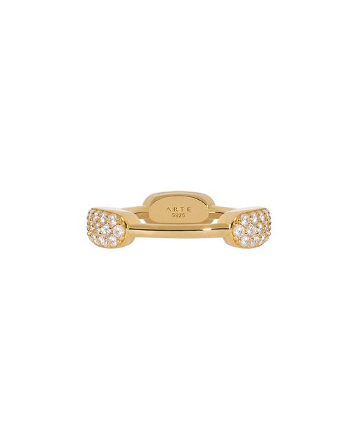 Arte Madrid Metallic Toggle Pavé Pillow Dome Ring
