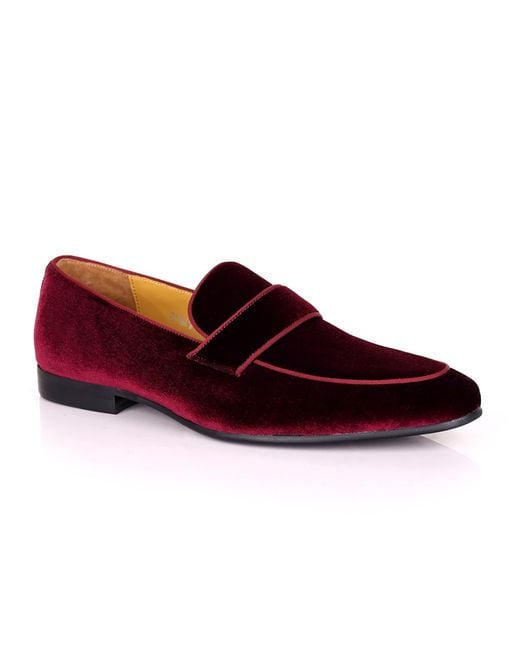 DAVID WEJ Alfred Velvet Loafers – Wine for men