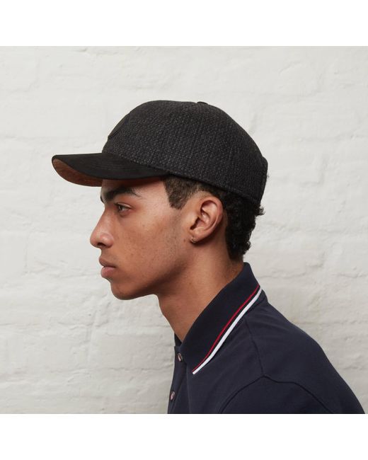 Dasmarca Hats Blue Johnny Charcoal Tweed Wool Baseball Cap for men